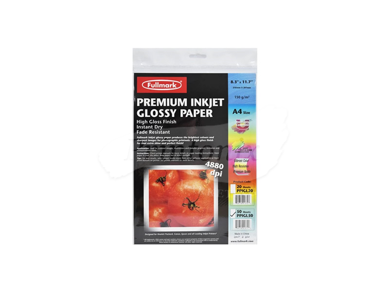 Fullmark Premium Inkjet Glossy Paper PPIGL50 (A4 Size) -50 sheets/pack