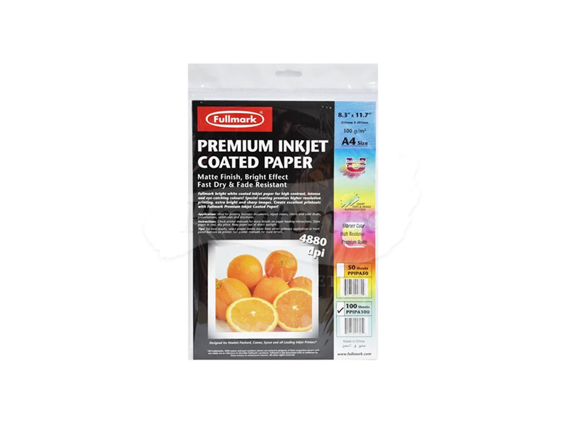 Fullmark Premium Inkjet Coated Paper PPIPA100 (A4 size) - 100 sheets/pack