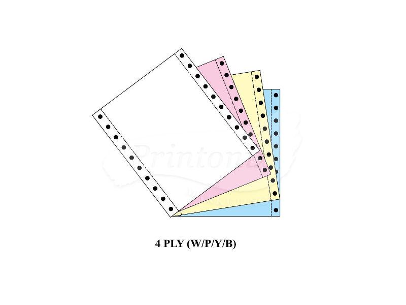 Computer Form 4ply NCR Color (W/P/Y/B) 9.5 x 11 (280Sets)