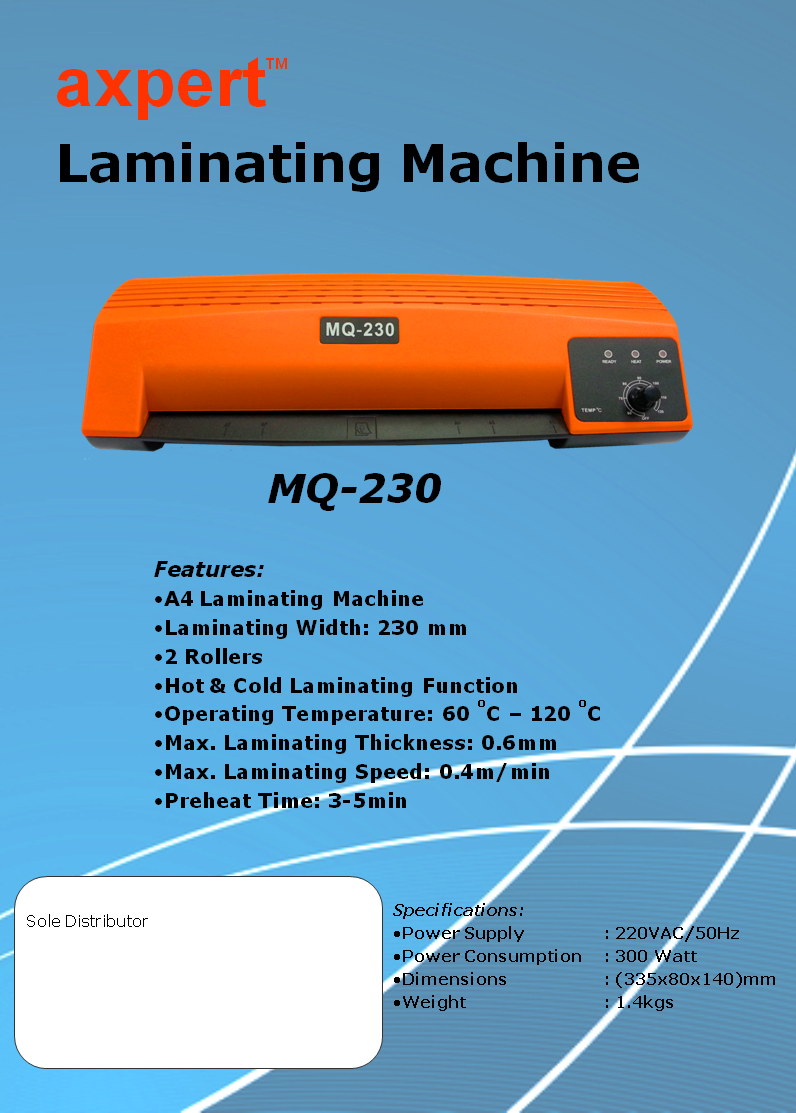 AXPERT MQ-230 A4 Laminating Machine